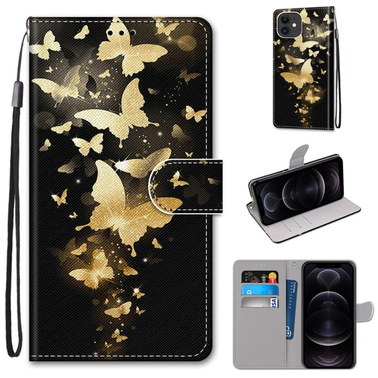 Coloured Drawing Cross Texture Horizontal Flip PU Leather Case with Holder & Card Slots & Wallet & Lanyard, For iPhone 12 mini