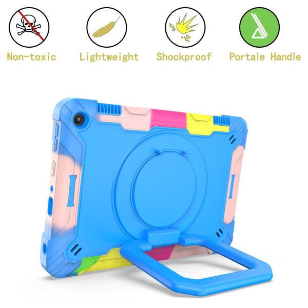 Contrast Color Shockproof Robot Silicone + PC Case with Wristband Holder