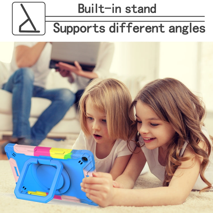 Contrast Color Shockproof Robot Silicone + PC Case with Wristband Holder