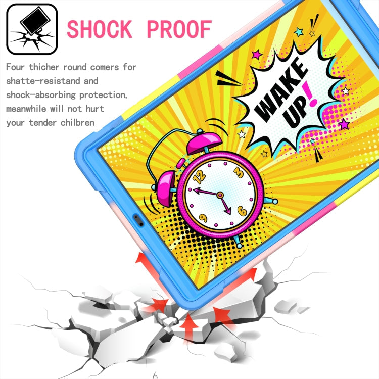 Contrast Color Shockproof Robot Silicone + PC Case with Wristband Holder