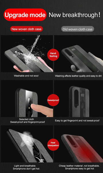 XINLI Stitching Cloth Textue Shockproof TPU Protective Case with Ring Holder, For Xiaomi Redmi 5 Plus, For Xiaomi Redmi Note 8, For Xiaomi Mi 8, For Xiaomi Mi 9, For Xiaomi Mi Max 2