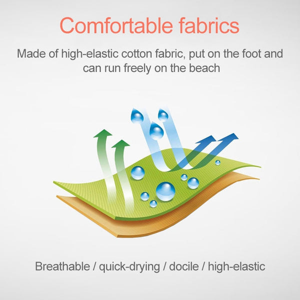 Non-slip Plastic Grain Texture Thick Cloth Sole Solid Color Diving Shoes and Socks, One Pair