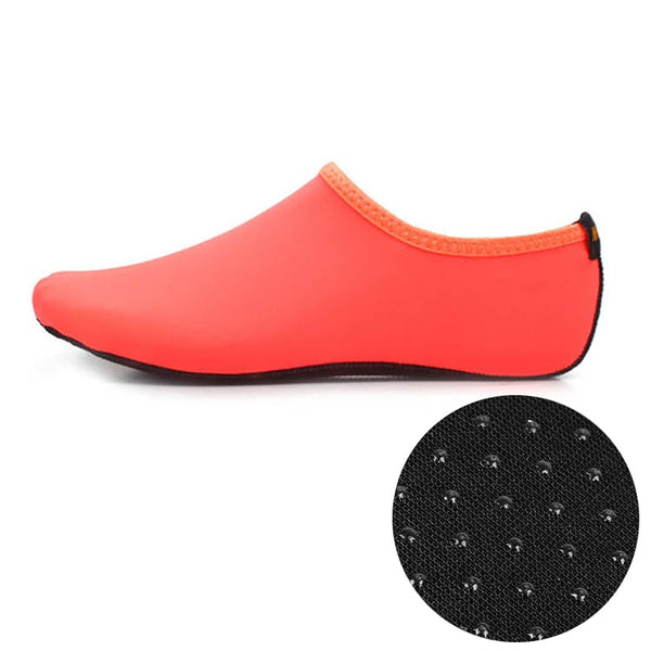 Non-slip Plastic Grain Texture Thick Cloth Sole Solid Color Diving Shoes and Socks, One Pair