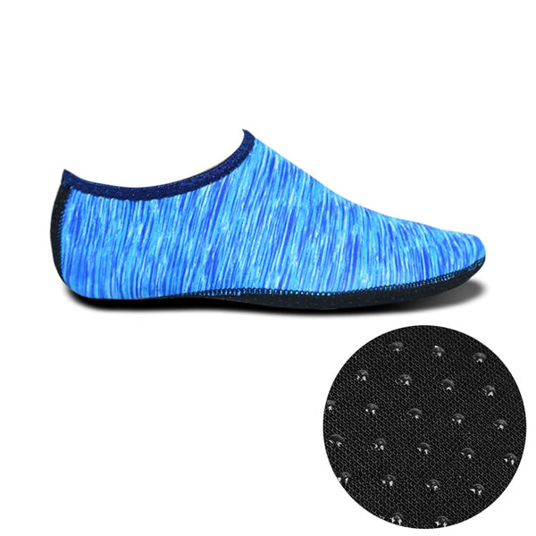 Non-slip Plastic Grain Texture Thick Cloth Sole Printing Diving Shoes and Socks, One Pair