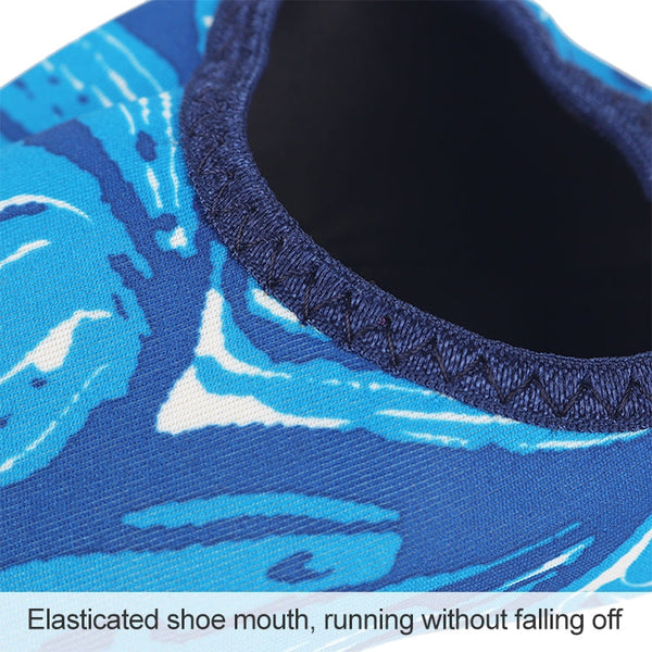 Non-slip Plastic Grain Texture Thick Cloth Sole Printing Diving Shoes and Socks, One Pair