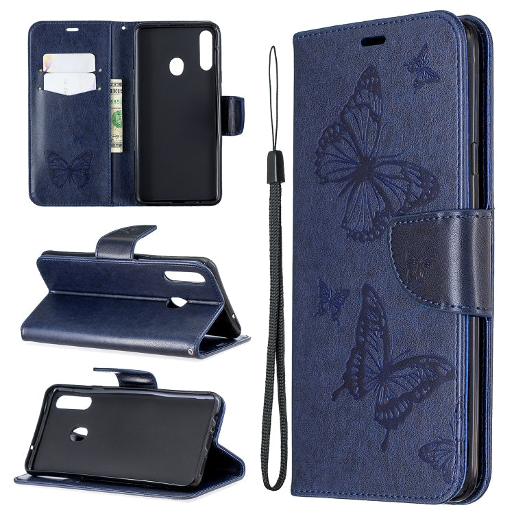 Two Butterflies Embossing Pattern Horizontal Flip Leather Case with Holder & Card Slot & Wallet & Lanyard, For Galaxy A20s, For Xiaomi Redmi Note 8 Pro
