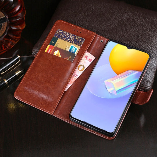idewei Crazy Horse Texture Horizontal Flip Leather Case with Holder & Card Slots & Wallet