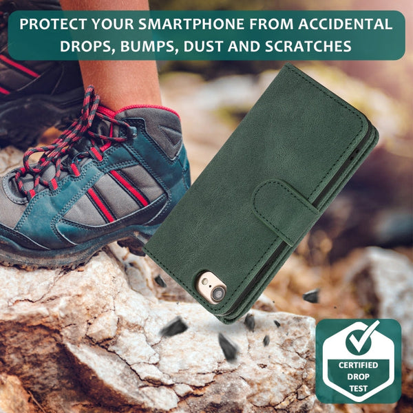 Skin-feel Crazy Horse Texture Zipper Wallet Bag Horizontal Flip Leather Case with Holder & Card Slots & Wallet & Lanyard, For iPhone 6, For iPhone 6 Plus, For iPhone SE 2022 / SE 2020 / 8 / 7, For iPhone 8 Plus / 7 Plus