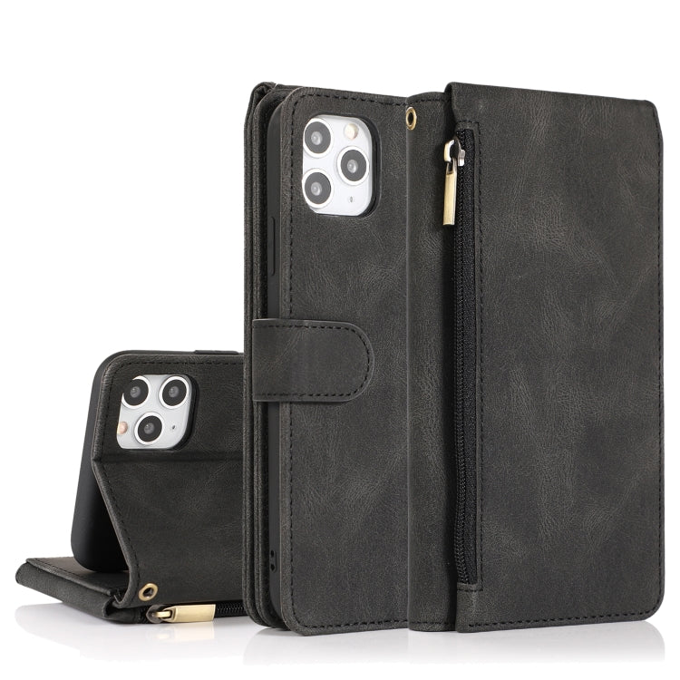Skin-feel Crazy Horse Texture Zipper Wallet Bag Horizontal Flip Leather Case with Holder & Card Slots & Wallet & Lanyard, For iPhone 11 Pro, For iPhone 11 Pro Max, For iPhone 12 mini, For iPhone 12 / 12 Pro