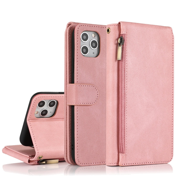 Skin-feel Crazy Horse Texture Zipper Wallet Bag Horizontal Flip Leather Case with Holder & Card Slots & Wallet & Lanyard, For iPhone 11 Pro, For iPhone 11 Pro Max, For iPhone 12 mini, For iPhone 12 / 12 Pro