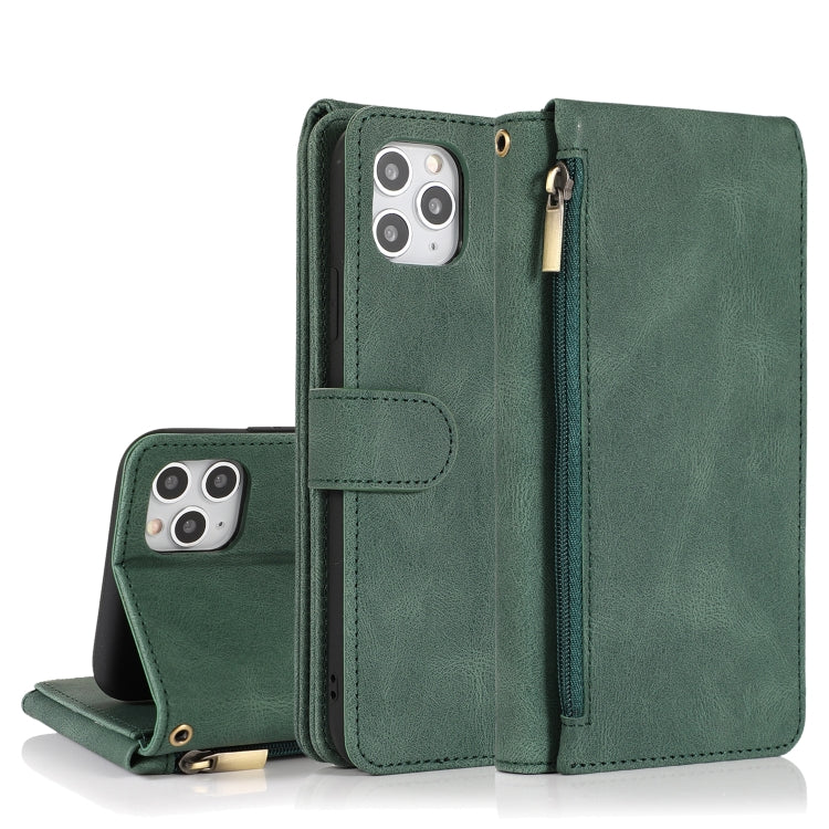 Skin-feel Crazy Horse Texture Zipper Wallet Bag Horizontal Flip Leather Case with Holder & Card Slots & Wallet & Lanyard, For iPhone 11 Pro, For iPhone 11 Pro Max, For iPhone 12 mini, For iPhone 12 / 12 Pro
