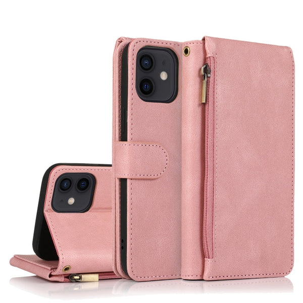 Skin-feel Crazy Horse Texture Zipper Wallet Bag Horizontal Flip Leather Case with Holder & Card Slots & Wallet & Lanyard, For iPhone 11 Pro, For iPhone 11 Pro Max, For iPhone 12 mini, For iPhone 12 / 12 Pro