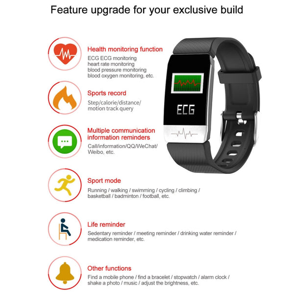 T1S 1.14 inch Screen IP67 Waterproof Smart Bracelet, Support Blood Oxygen Monitoring / Body Temperature Monitoring / Heart Rate Monitoring