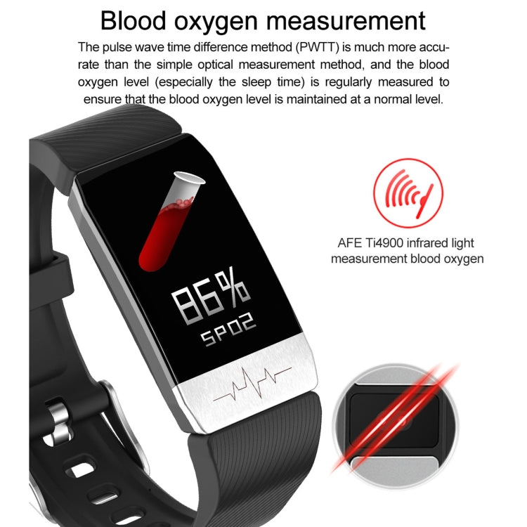T1S 1.14 inch Screen IP67 Waterproof Smart Bracelet, Support Blood Oxygen Monitoring / Body Temperature Monitoring / Heart Rate Monitoring