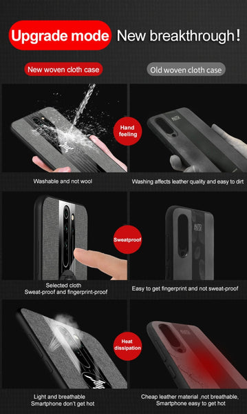 XINLI Stitching Cloth Textue Shockproof TPU Protective Case, For Xiaomi Redmi Note 8, For Xiaomi Mi 8, For Xiaomi Mi 9, For Xiaomi Mi 6X / A2