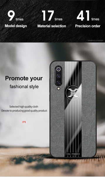 XINLI Stitching Cloth Textue Shockproof TPU Protective Case, For Xiaomi Mi 9 SE, For Xiaomi Mi CC9, For Xiaomi Mi CC9e, For Xiaomi Mi 8 Lite