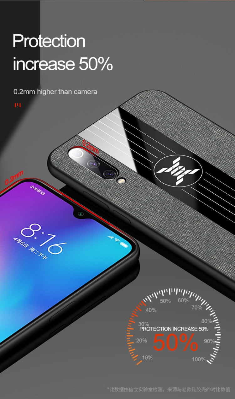 XINLI Stitching Cloth Textue Shockproof TPU Protective Case, For Xiaomi Mi 9 SE, For Xiaomi Mi CC9, For Xiaomi Mi CC9e, For Xiaomi Mi 8 Lite