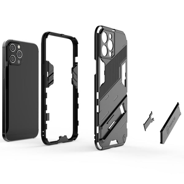 Punk Armor 2 in 1 PC + TPU Shockproof Case with Invisible Holder, For iPhone 12 Pro Max, For iPhone 11 Pro, For iPhone 11