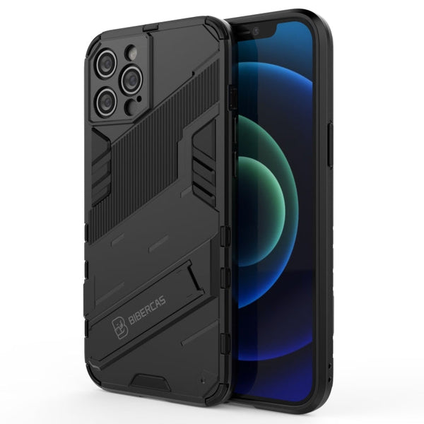 Punk Armor 2 in 1 PC + TPU Shockproof Case with Invisible Holder, For iPhone 12 Pro Max, For iPhone 11 Pro, For iPhone 11