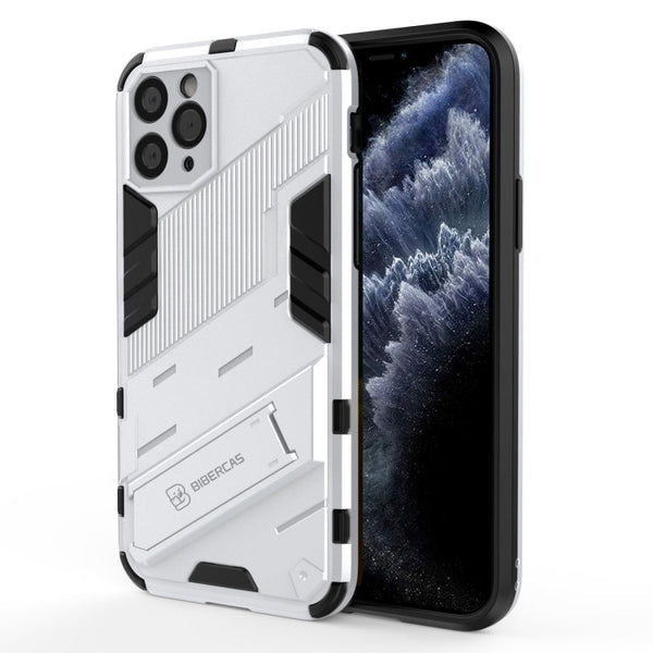 Punk Armor 2 in 1 PC + TPU Shockproof Case with Invisible Holder, For iPhone 12 Pro Max, For iPhone 11 Pro, For iPhone 11