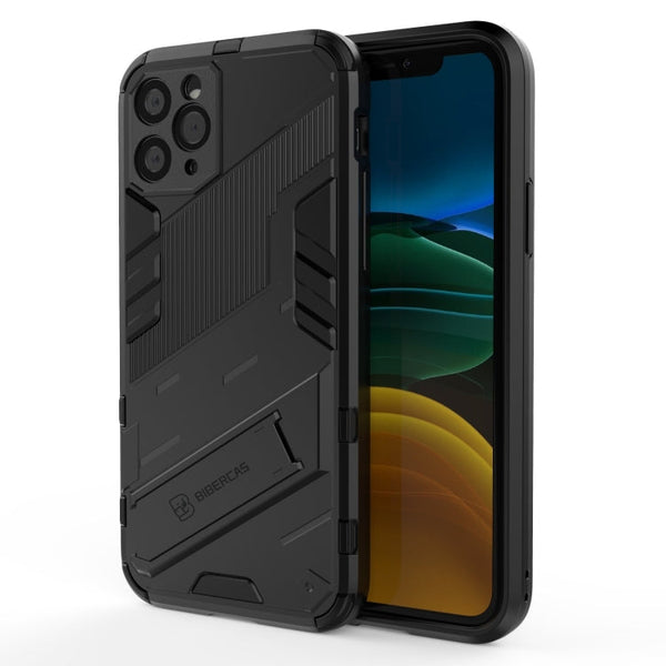 Punk Armor 2 in 1 PC + TPU Shockproof Case with Invisible Holder, For iPhone 12 Pro Max, For iPhone 11 Pro, For iPhone 11