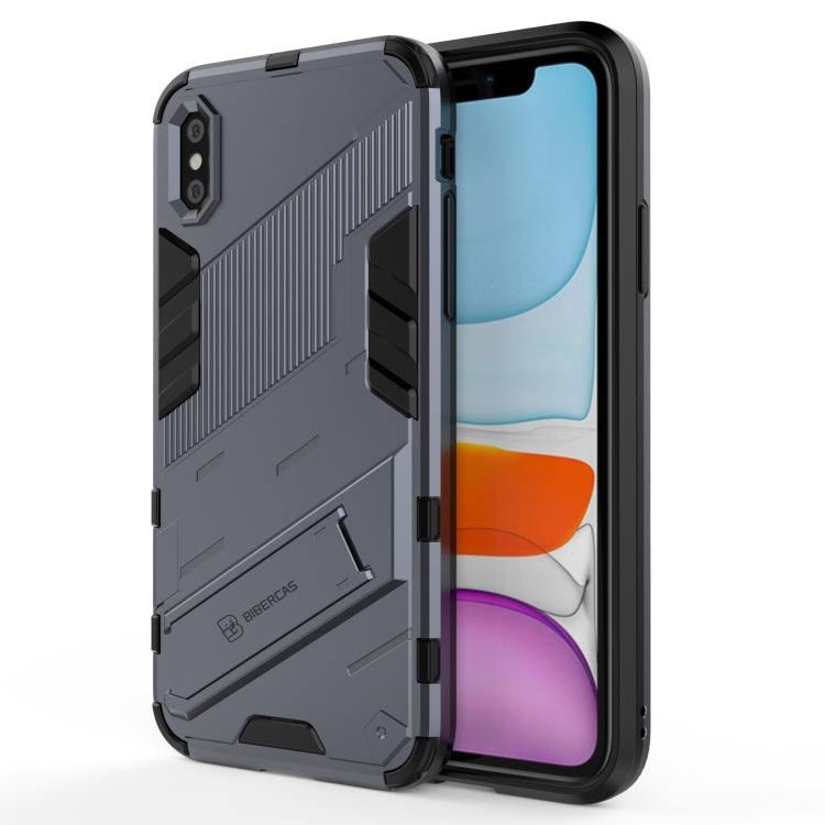 Punk Armor 2 in 1 PC + TPU Shockproof Case with Invisible Holder, For iPhone 11 Pro Max, For iPhone X / XS, For iPhone XR