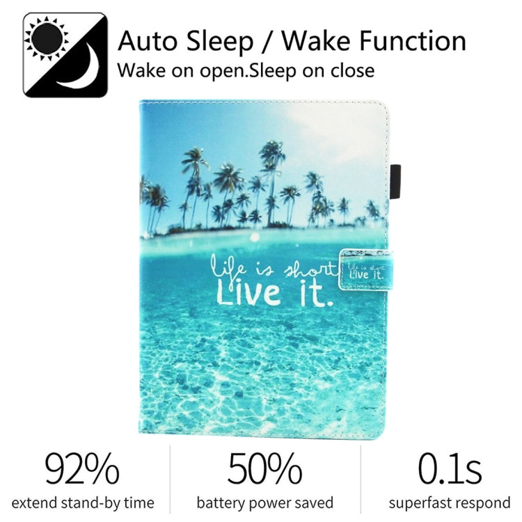 For iPad 10.2 inch Coloured Drawing Pattern Horizontal Flip Leather Case with Holder & Card Slots & Photo Frame