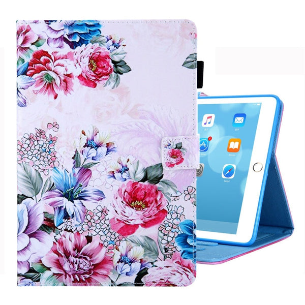 For iPad 10.2 inch Coloured Drawing Pattern Horizontal Flip Leather Case with Holder & Card Slots & Photo Frame