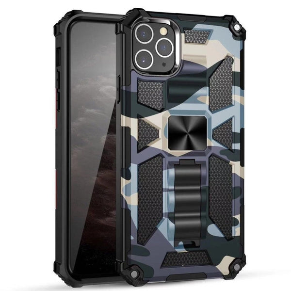 Camouflage Armor Shockproof TPU + PC Magnetic Protective Case with Holder