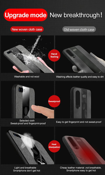 XINLI Stitching Cloth Textue Shockproof TPU Protective Case with Ring Holder, For Vivo X20, For Vivo X21, For Vivo X21i, For Vivo X21UD