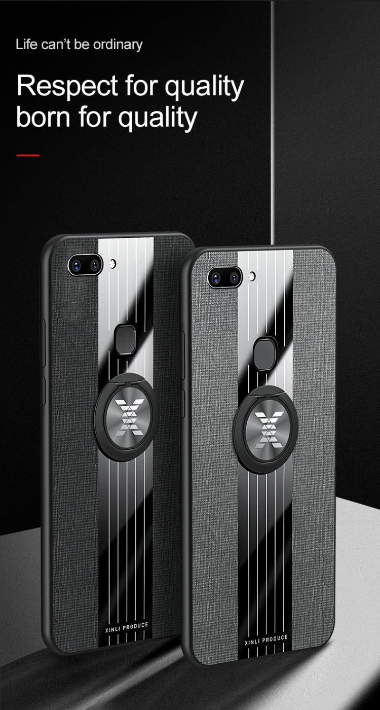 XINLI Stitching Cloth Textue Shockproof TPU Protective Case with Ring Holder, For Vivo X20, For Vivo X21, For Vivo X21i, For Vivo X21UD