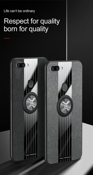 XINLI Stitching Cloth Textue Shockproof TPU Protective Case with Ring Holder, For Vivo X20, For Vivo X21, For Vivo X21i, For Vivo X21UD