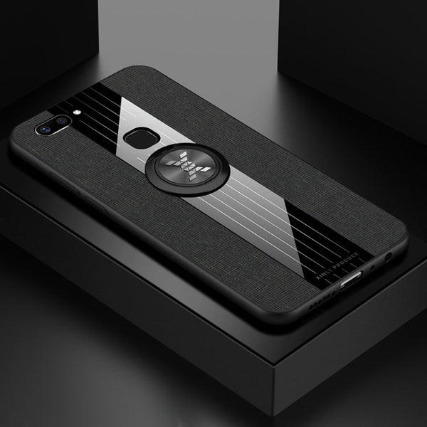 XINLI Stitching Cloth Textue Shockproof TPU Protective Case with Ring Holder, For Vivo X20, For Vivo X21, For Vivo X21i, For Vivo X21UD