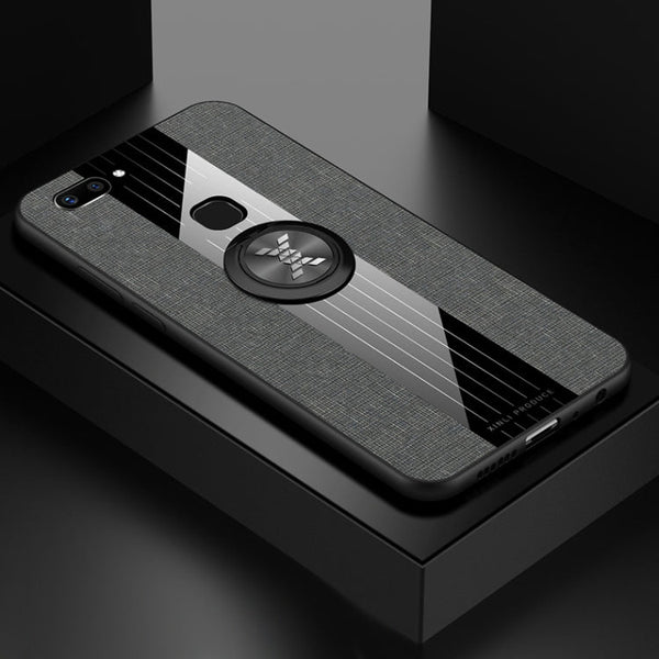 XINLI Stitching Cloth Textue Shockproof TPU Protective Case with Ring Holder, For Vivo X20, For Vivo X21, For Vivo X21i, For Vivo X21UD