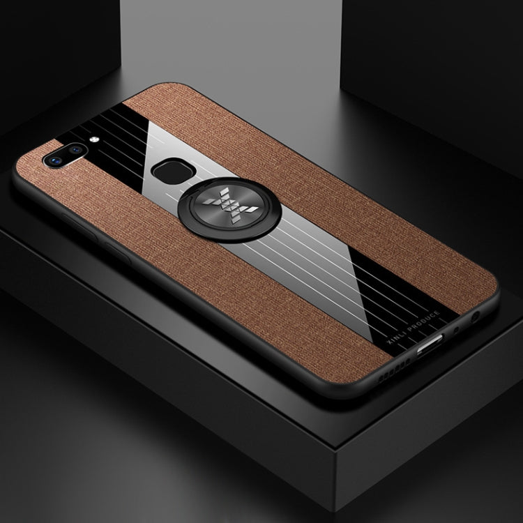 XINLI Stitching Cloth Textue Shockproof TPU Protective Case with Ring Holder, For Vivo X20, For Vivo X21, For Vivo X21i, For Vivo X21UD