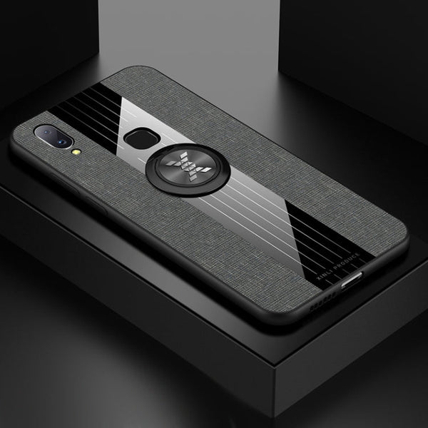 XINLI Stitching Cloth Textue Shockproof TPU Protective Case with Ring Holder, For Vivo X20, For Vivo X21, For Vivo X21i, For Vivo X21UD