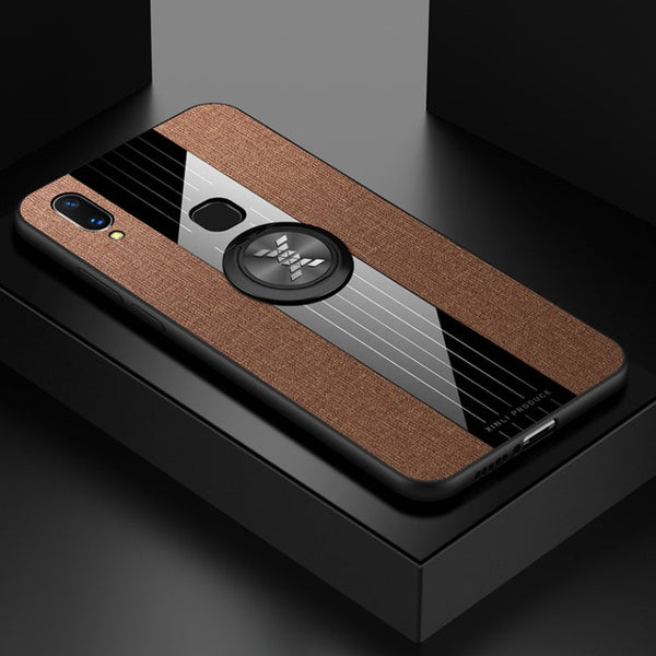 XINLI Stitching Cloth Textue Shockproof TPU Protective Case with Ring Holder, For Vivo X20, For Vivo X21, For Vivo X21i, For Vivo X21UD