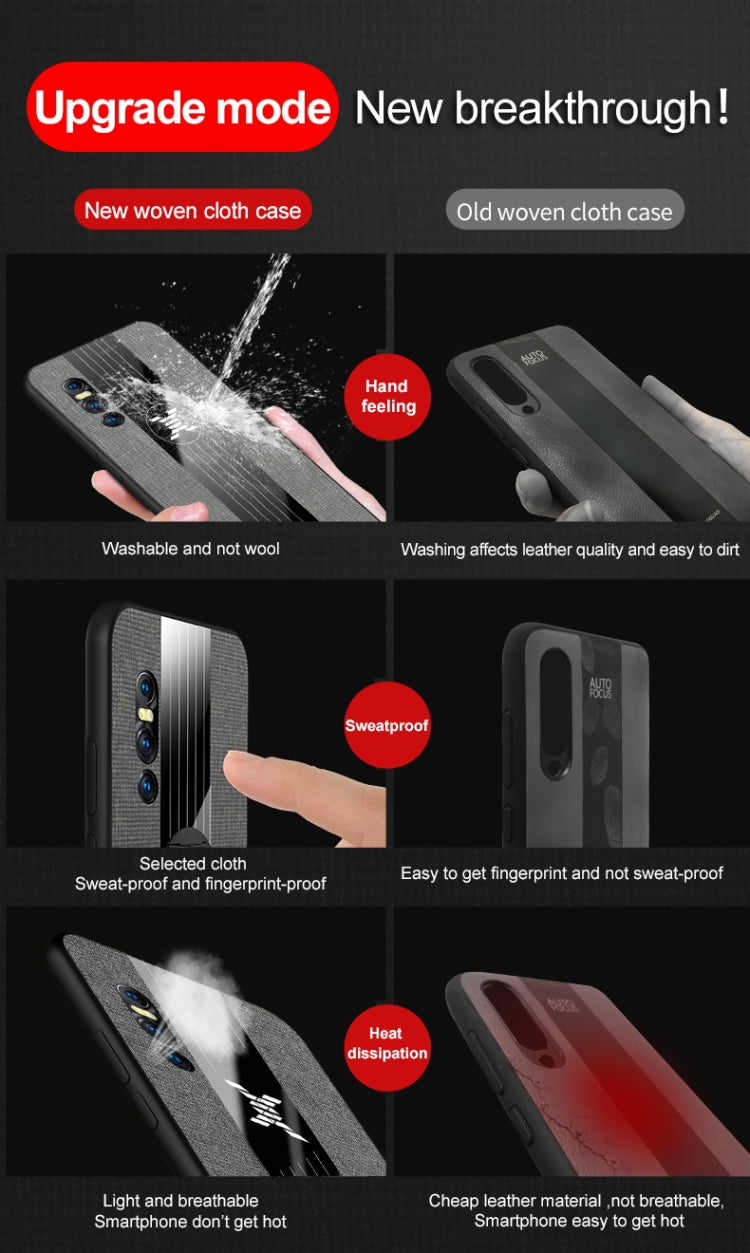 XINLI Stitching Cloth Textue Shockproof TPU Protective Case with Ring Holder, For Vivo X27, For Vivo Y91, For Vivo Y95, For Vivo X23