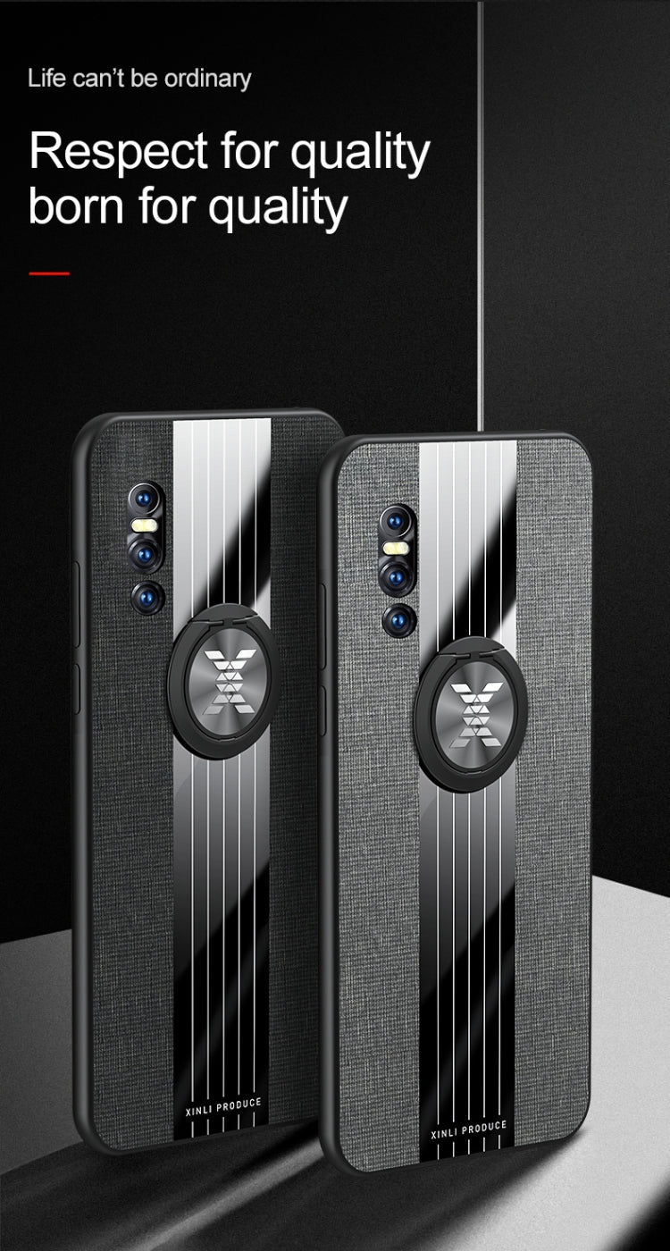 XINLI Stitching Cloth Textue Shockproof TPU Protective Case with Ring Holder, For Vivo X27, For Vivo Y91, For Vivo Y95, For Vivo X23