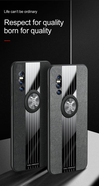 XINLI Stitching Cloth Textue Shockproof TPU Protective Case with Ring Holder, For Vivo X27, For Vivo Y91, For Vivo Y95, For Vivo X23