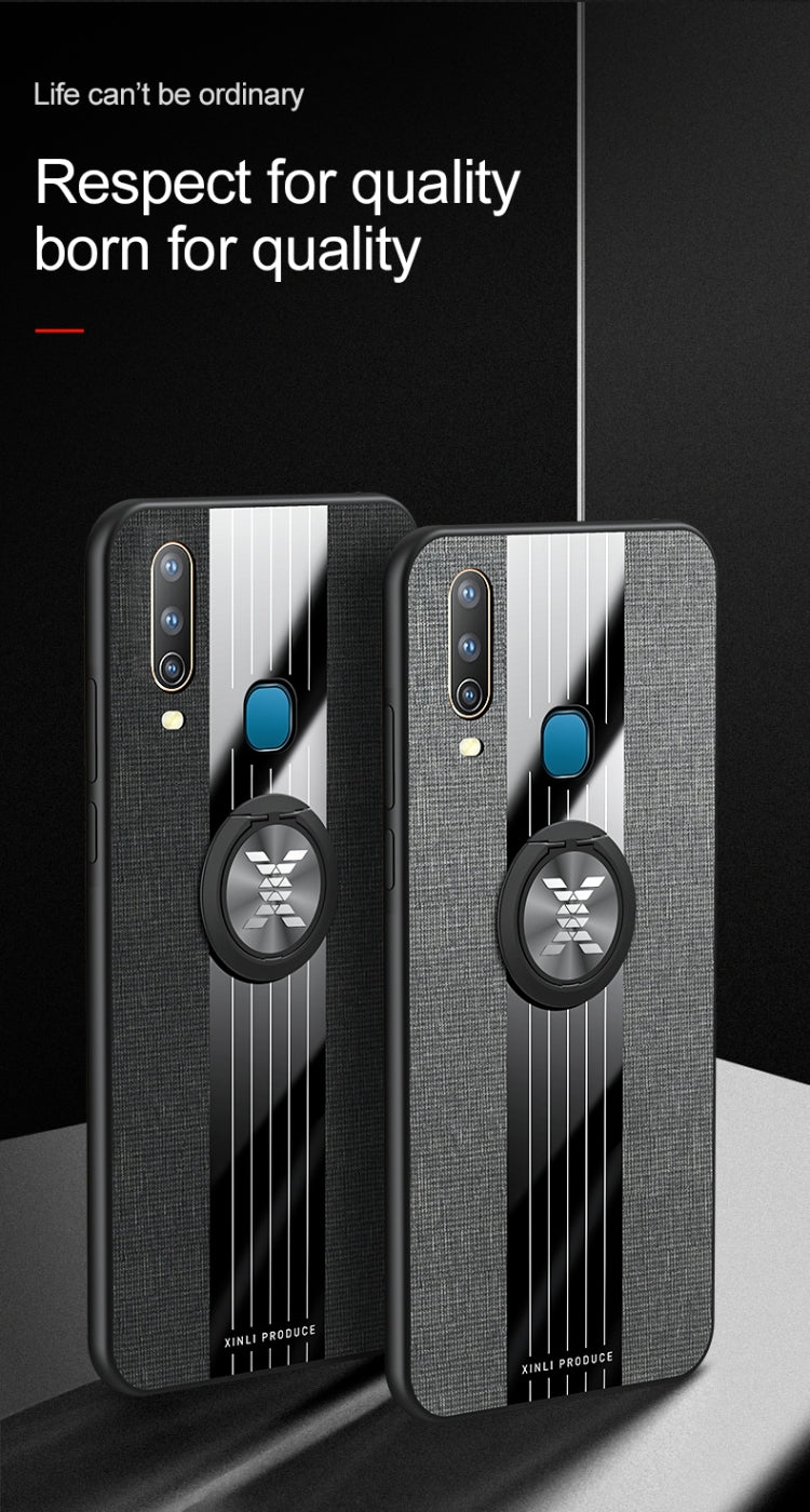 XINLI Stitching Cloth Textue Shockproof TPU Protective Case with Ring Holder, For Vivo Y3 / Y17, For Vivo Y66, For Vivo Y71, For Vivo Y83