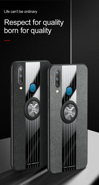 XINLI Stitching Cloth Textue Shockproof TPU Protective Case with Ring Holder, For Vivo Y3 / Y17, For Vivo Y66, For Vivo Y71, For Vivo Y83