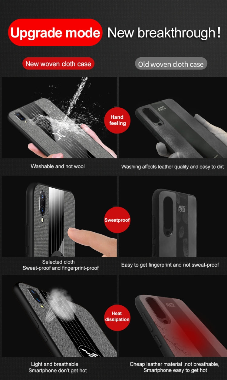 XINLI Stitching Cloth Textue Shockproof TPU Protective Case with Ring Holder, For Vivo X23 Symphony Edition