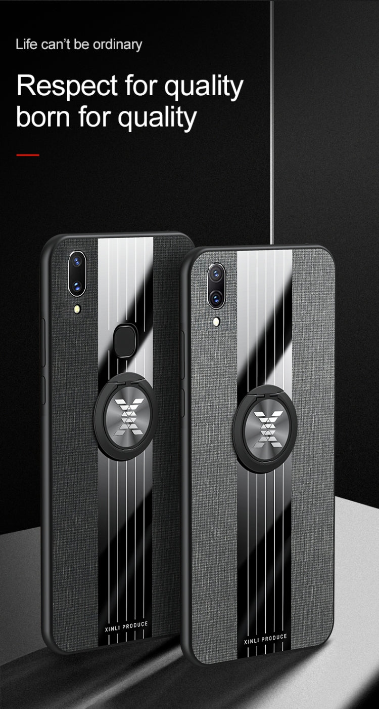 XINLI Stitching Cloth Textue Shockproof TPU Protective Case with Ring Holder, For Vivo X23 Symphony Edition
