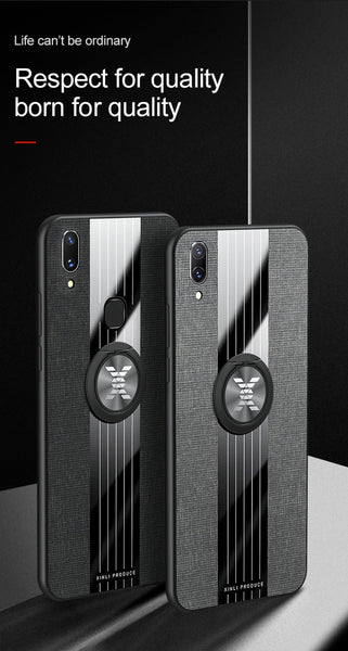 XINLI Stitching Cloth Textue Shockproof TPU Protective Case with Ring Holder, For Vivo X23 Symphony Edition