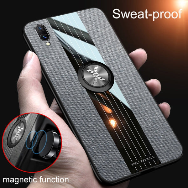 XINLI Stitching Cloth Textue Shockproof TPU Protective Case with Ring Holder, For Vivo X23 Symphony Edition