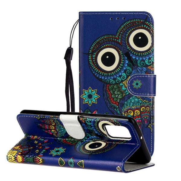 Oil Embossed Coloured Drawing Pattern Horizontal Flip PU Leather Case with Holder & Card Slots & Wallet