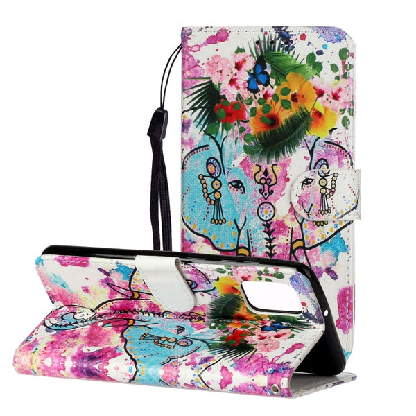 Oil Embossed Coloured Drawing Pattern Horizontal Flip PU Leather Case with Holder & Card Slots & Wallet