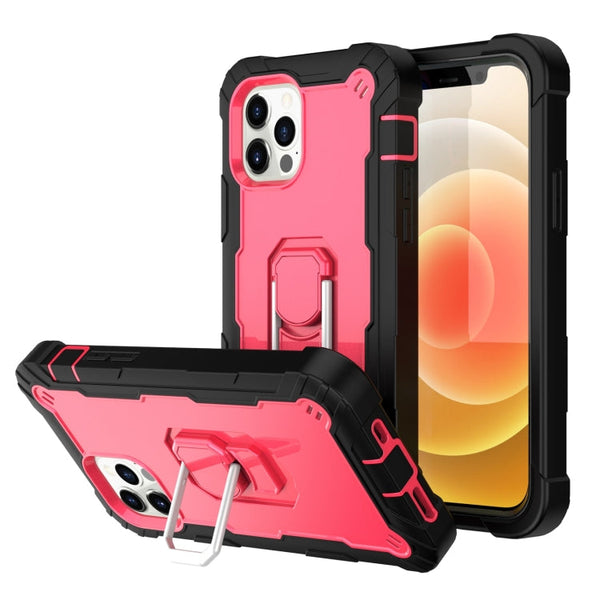 PC + Rubber 3-layers Shockproof Protective Case with Rotating Holder, For iPhone 12 Mini, For iPhone 12 / 12 Pro