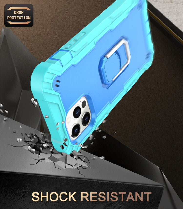 PC + Rubber 3-layers Shockproof Protective Case with Rotating Holder, For iPhone 12 Mini, For iPhone 12 / 12 Pro